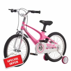 LSBIKE Kids Bike 14 16 18 Inch Magnesium Alloy Boys Girls Children Bicycle with Stabilizers Ages 2-9 Years Blue Pink Bicycle Double Brakes Training Wheel Freestyle Children Bike
