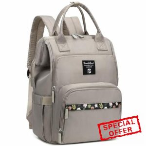 Pomelo Best Baby Changing Backpack Macaron Changing Bag Backpack with Waterproof Changing Mat Large Capacity Travel Backpack for On the Go - Khaki Print