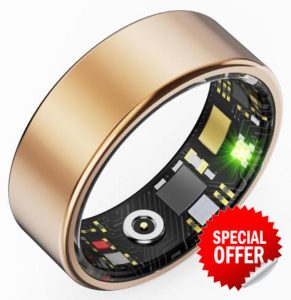 findtime Smart Ring Heart Rate Monitor Blood Pressure Ring Sleep Tracker Blood Oxygen Health Ring Pedometer Step Counter Calories Fitness Tracker Waterproof Fitness Rings for Men Wome