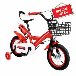 Levkitch 12inch Bicycle with Basket for Boys and Girls