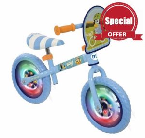 Bluey 12" Boys and Girls Balance Bike 2+ Years Old with Light Up Wheels - Adjustable 12 Inch Balance Bike - Kids Balance Bike 2+ Years Old - Toddler Balance Bike - Boy Toys and Girl Toys