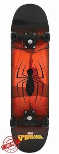 Spiderman Wooden Skateboard Size 79cm x 20cm Double Kicktail Deck 608Z Bearings Age 5+ years