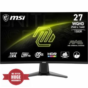 MSI MAG 27CQ6F 27 Inch WQHD Curved Gaming Monitor - 1500R 2560 x 1440 Rapid VA Panel