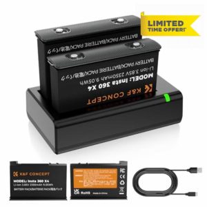 K&F Concept Replacement Battery and Charger Set for Insta360 X4