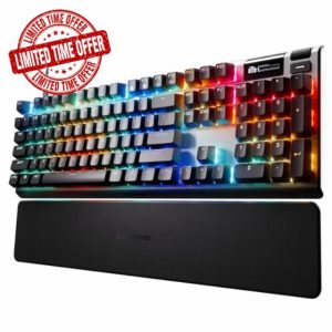 SteelSeries Apex Pro Gen 3 Gaming Keyboard - OmniPoint 3.0 HyperMagnetic Switches - Adjustable Actuation - Rapid Trigger - Game-Ready Presets - Rapid Tap/SOCD - OLED - RGB - USB-C - US QWERTY Layou