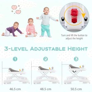 Foldable Infant Activity Center with 3 Adjustable Heights