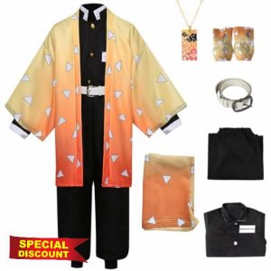 Maazusa Kimono Cosplay Costumes 6Pcs Anime Kimono Outfit Anime Costume Set with Necklance Halloween Costumes for World Book Day Carnival Party