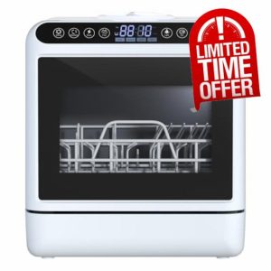 Table Top Dishwasher with 5L Built-In Water Tank | Automatic Tabletop Dishwasher with 5 Place Settings