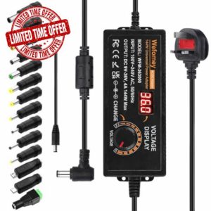 Wefomey Universal Power Supply 9V~36V 4A 144W Adjustable Variable AC/DC Adapter Charger