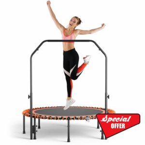 The Fellie Rebounder Trampoline for Adults 40"/48" Mini Trampoline Indoor Outdoor Fitness Trampolines Small Bungee Rebounder for Workout Exercise