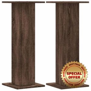 Speaker Stands Floor Stand 2 pcs Brown Oak Engineered Wood vidaXL