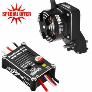 GOUPRC 2204 2400KV Brushless Outrunner Motor with Transmission & 30A Brushless Esc for SCX24 RC Crawler Axial 1/24 RC Car Truck