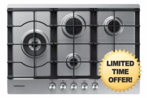 Samsung 5 Burner Gas Hob NA75D3030AS/EU with Cast Iron Grates