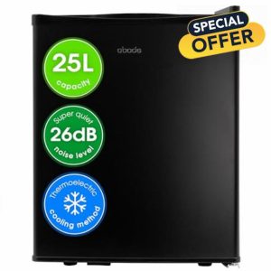 Abode Quiet Mini Cooler 25L Thermoelectric for Drinks with Adjustable Thermostat