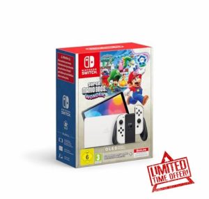 Nintendo Switch - OLED Model (White) + Super Mario Bros. Wonder Pre Installed Switch Online 12 Month Subscription Redemption Code