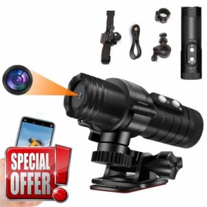 Zeerkeer Action Camera 1080P Wifi Helmet Camera Ultra HD 120° Wide Angle Waterproof Helmet Camera Webcam EIS Stabilization Action Camera with Accessory Kit for Climbing Riding Skiing (Black)