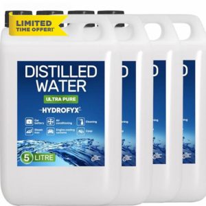 HYDROFYX 20 Litre (4x5 Litre) 100% Ultra Pure Distilled Water