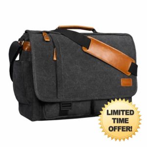 Estarer Laptop Satchel Messenger Bag 17.3 Inch Mens Large Teacher Shoulder Bag for Work Office School