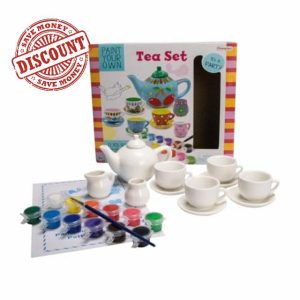 GICO Children's DIY Tea Set Tea Set for Painting Girls Boys Children Gift Tea Set Craft Set to DIY and Design DIY 63