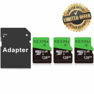 KEXIN 128GB Micro SD Cards + SD Adapter 3 Pack MicroSDHC Memory Card Class 10 UHS-I External Micro SD Card TF Card for Tablet