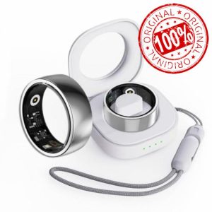 Smart Ring for Men Women Gold Fitness Ring Android iOS Fitness Tracker Pedometer Heart Rate Blood Oxygen Blood Pressure Sleep Monitor Step Counter Activity Tracker for Sports Time