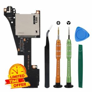 EEEKit Replacement Game Card Cartridge Reader Slot with Headphones Jack Plug Port and Repair Tools for Nintendo Switch OLED