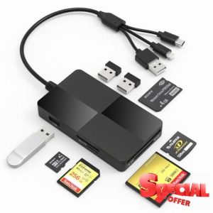 Memory Stick pro Duo Adapter Reader - 8 in 1 SD/TF/MS/CF/XD Card Reader for iPhone/Computer/USB C Device