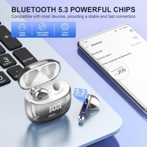 Wireless Headphones with Dual LED Display Touch Control