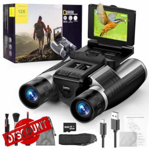 2.4" LCD Digital Binoculars with Camera 12X32 Binoculars for Adults 48MP 2.5K Videos HD Quality Ideal for Bird Watching
