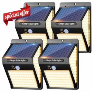 [4 Pack] 140LED Solar Security Lights Outdoor