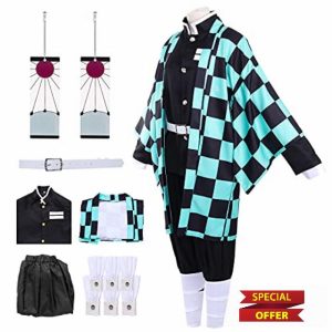 Angenster Tanjiro Cosplay Costume Adults Outfit