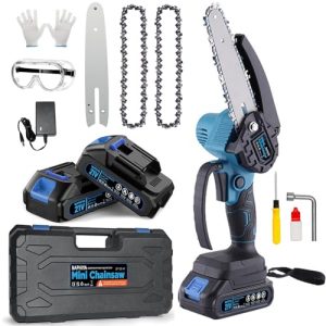 Cordless Electric Chainsaw with Suitcase 2 Batteries 2 Chains