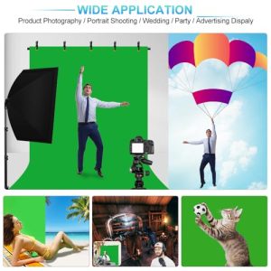 Portable GreenScreen Photography Backdrop Kit with T-Shape Stand