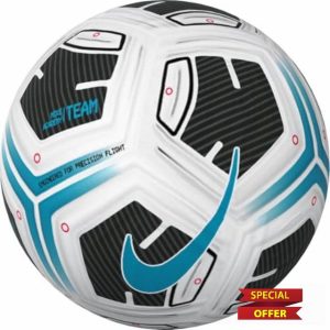 Nike FZ7540-102 NK ACADEMY - TEAM - FA24 Recreational soccer ball Unisex WHITE/BLACK/LT BLUE FURY Size 5