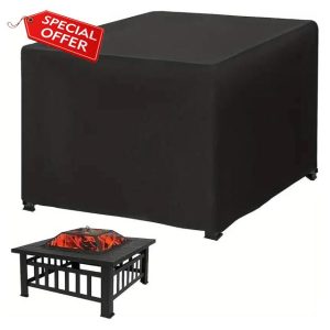 Patio Sofa Covers Square Fire Pit Cover 210D Waterproof Square Patio Fire Pit Table Cover With Drawstring Bottom Grill Cover