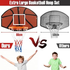 66 x 44cm Wall Mounted Shatter-proof Backboard and Net