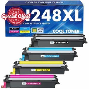 TN248 TN248XL TN-248XL MFC-L3740CDWE Toner: Compatible for Brother MFC-L3760CDW TN-248 HL-L3240CDW TN 248XL 248 TN-248CMYK HL-L3220CWE DCP-L3560CDW MFC-L3740CDW MFC-L8390CDW DCP-L3520CDWE Cartridge