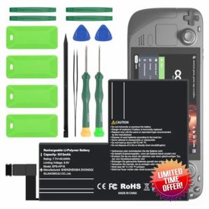 Battery for Steam Deck Console 5313 mAh 7.7 V 40.04 Wh Li-Polymer Battery Pack Internal Replacement Battery with Installation Tools and Instructions (Not for Steam Deck OLED)