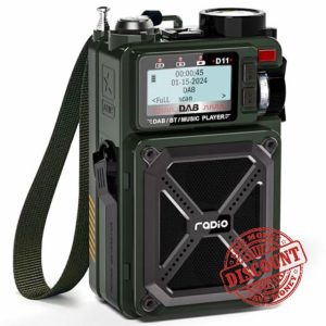 Greadio Portable DAB/DAB+/FM Solar Radio with Bluetooth 5.3