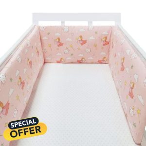 AZMAHT Cot Bumper Cot Protector Baby Cot Bed Bumper Soft Breathable Cot Bumper Baby Cot Side Protector Baby Cot Bumpers Safer Cot Liner Padded Crib Bumper Baby Bed Guard