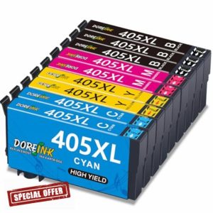 DOREINK 405XL Multipack Compatible with Cartridges for Epson 405XL for Epson Workforce Pro WF-3820DWF WF-3825DWF WF-4820DWF WF-4825DWF WF-4830DTWF WF-7830DTWF WF-7835DTWF WF-7840DTWF 9 Pieces