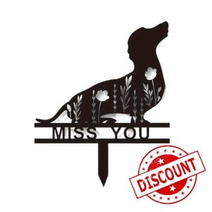 ISEEKLIKE 1pc Dachshund Memorial Stake Sign