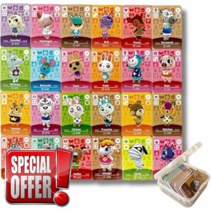 PEMY Pack of 24 Mini NFC Cards Animal Crossing New Horizons Compatible with Nintendo Switch