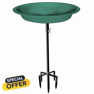 eurNhrN outdoorliving Bird Bath for Garden 35.4 Inch Free Standing Metal Bird Bath with Metal Stake Waterproof Detachable Bird Bath Bowl Spa Birdfeeder for Garden Patio Yard Law