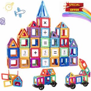 aaczly Magnetic Building Blocks 74PCS Magnetic Tiles for Kids 3D Magnetic Toys Building Construction STEM Educational Toys for Toddler Boys Girls Age 3 4 5 6 7 8 Years Old
