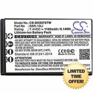 1100mAh 8.14Wh Battery Replacement for Standard Horizon HX870