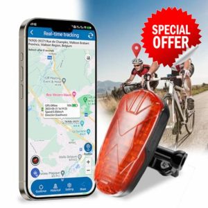 Bike Tracker Real-time Tracking Anti Theft Bicycle LED Taillight Hidden Bike GPS Tracker Waterproof SOS Geofence Alarm GPS Tracker for Bike Motorbike Baby Carriage