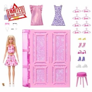 Barbie Dream Closet Toy Playset with Blonde Fashion Doll