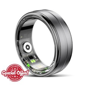 findtime Smart Ring for Men Women Gold Fitness Ring Android iOS Fitness Tracker Pedometer Heart Rate Blood Oxygen Sleep Monitor Step Counter Activity Tracker for Sports Time