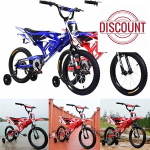 LSLIFE Kids Bike 16 Inch Boys Motorcycle Bike Kids Motorbike for 3-6 Years Old Boys Girls Motor Shaped bike with Simulated Motorbike Sound Removable Stabilisers Wheels